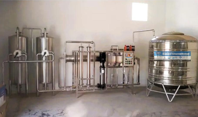 Industrial stainless steel reverse osmosis RO plant by Canon International in Hubli